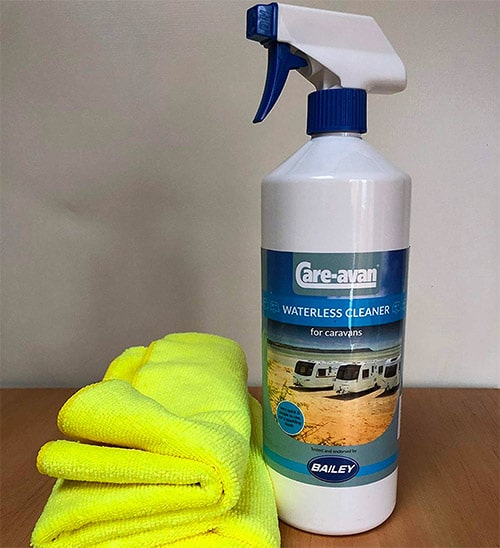 Care-avan Waterless Cleaner Polish and 2 Microfibre Cloths 