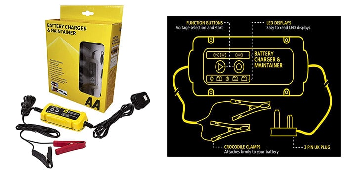 AA Battery Charger & Maintainer for Lead-Acid and Gel Batteries