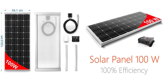 Monocrystalline 100W Solar Panel for Caravans