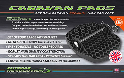 Outdoor Revolution Metal Pin Caravan Jack Pad Feet, 4 Pack