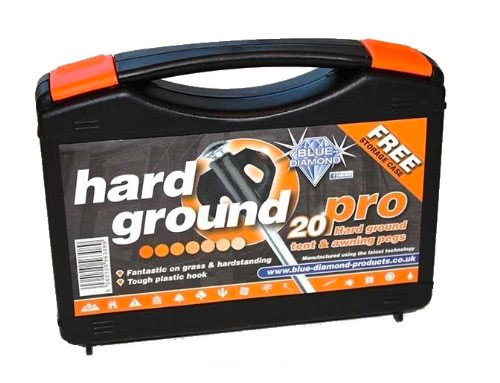 Blue Diamond Hard Ground Pro Pegs 20’s with Free Case