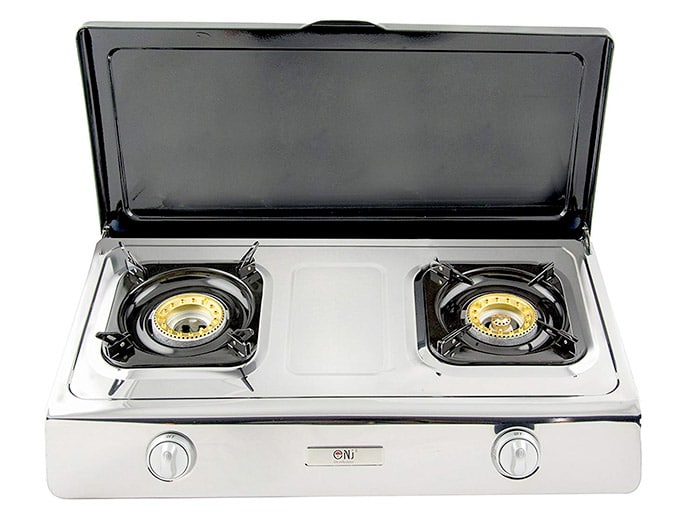 Gas Stove with Lid, 2 Burner